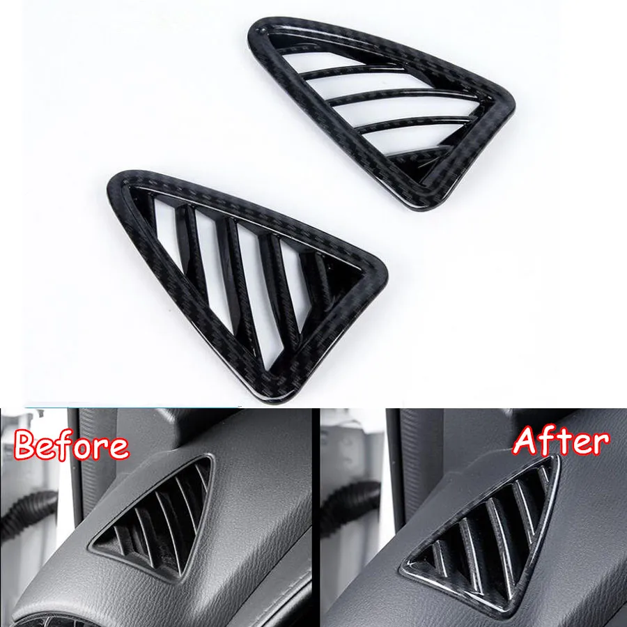 YAQUICKA Car Front Dashboard Upper AC Air Outlet Vent Cover Frame Trim Styling For Mazda CX-3 CX3 2016 2017 2018 ABS Accessories