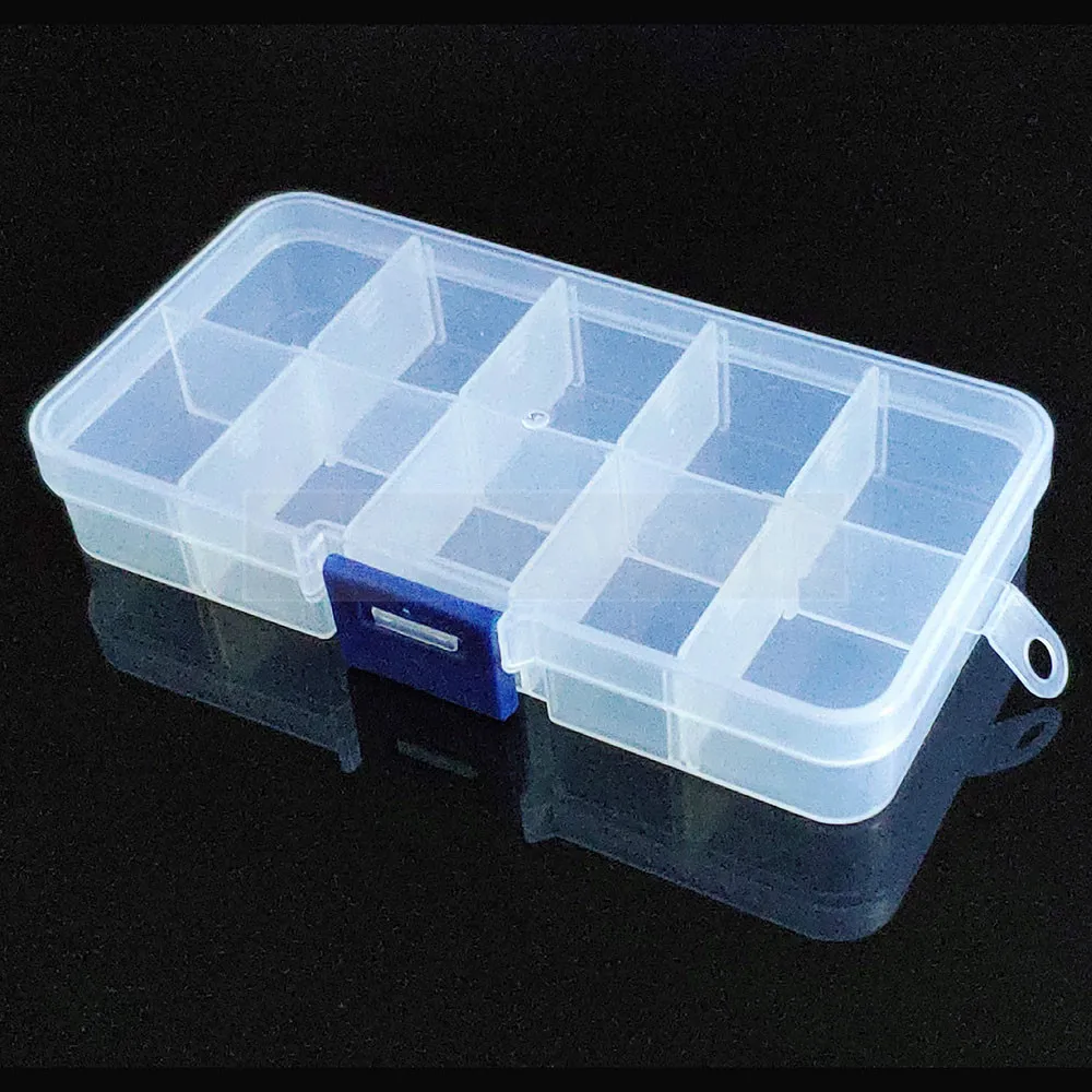 Container 10 grid Plastic Box Practical Adjustable Compartment Jewelry Bead storage case Screw Holder Case Display Organizer