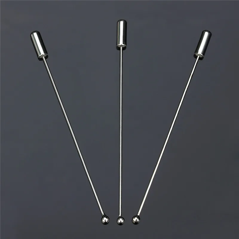 20pcs/lot 90mm Length Rhodium Color Copper Brooch Pins Metal Hat Pin With Stopper Safety Pins For DIY Jewelry Making Accessories