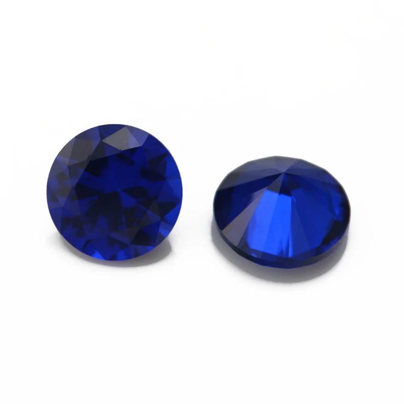 Runde Brillantschliff Blaue Synthetische Spinell-Steine 3,5mm~10mm Lose Edelsteine 112 113 114 Farbe für Schmuckherstellung – Detail 1