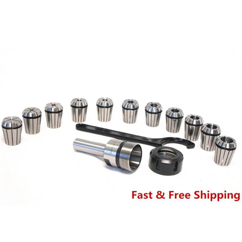 3/4 Straight Shank ER32 Chuck With11 PC Collets SetD3/4-ER32