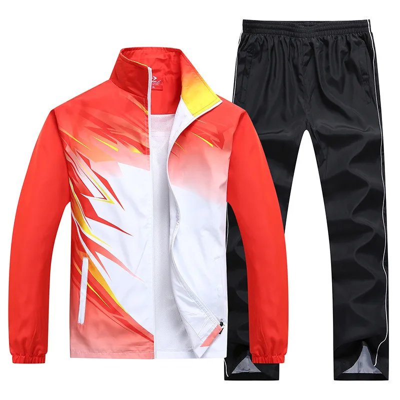 

Men's Sportswear Suit Young Male Casual Running Tracksuit New Spring Autumn Outwear 2PC Sets Jacket+Pants Asian Size L-4XL