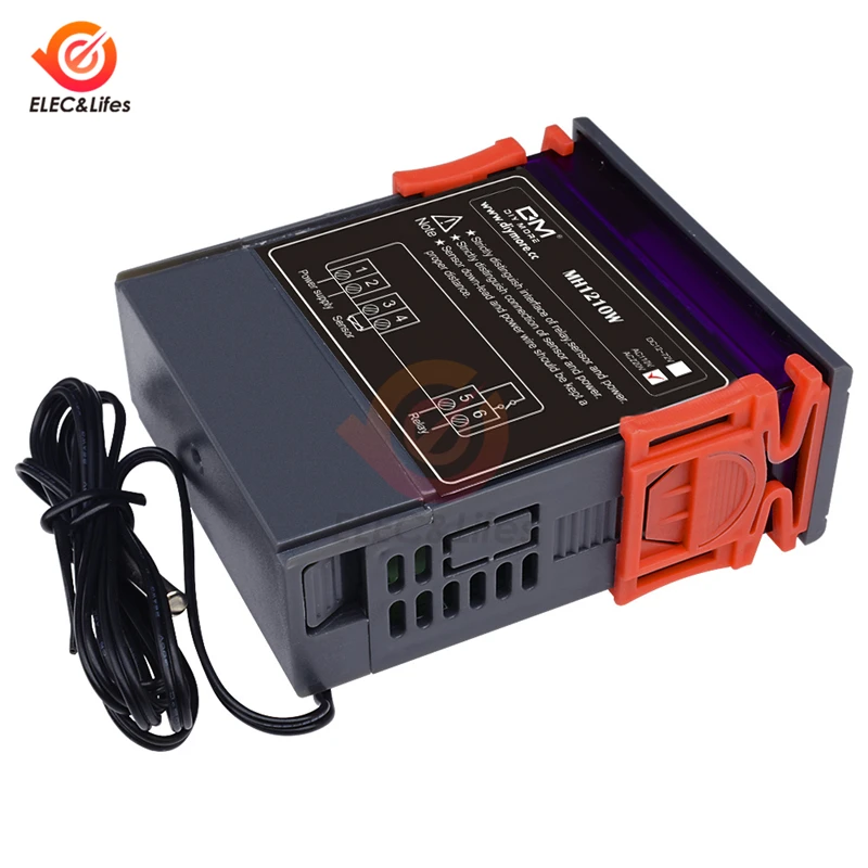 Imagem -04 - Termostato Digital para Caixa de Incubadora Interruptor Controlador de Temperatura Termorregulador do Medidor de Temperatura Mh1210w ac 110220v dc 972v 10a