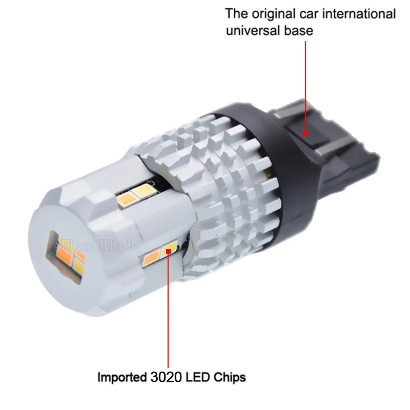 2 x T20 7443 W21/5W 1157 BAY15D 3157 Switchback Car Led Turn Signal Bulb White / Amber Dual Color DRL Daytime Running Light 12V