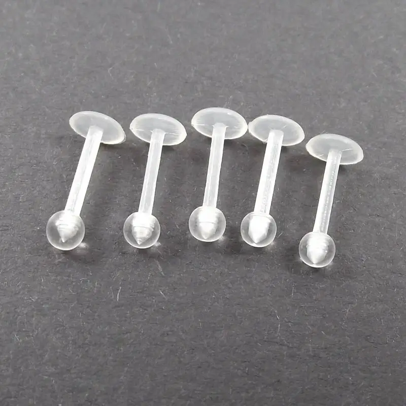 SaYao 5 Pieces 16G Clear Transparent Invisible Lip Labret Ring Tragus Ear Soft Earring body Piercing jewelry