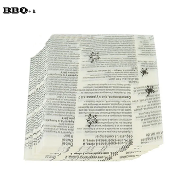 500pcs Food Packaging Bread Oil Paper Fried Chicken Fast Food Wax paper Nougat Sugar Packaging Paper for Kitchen Baking 20cm