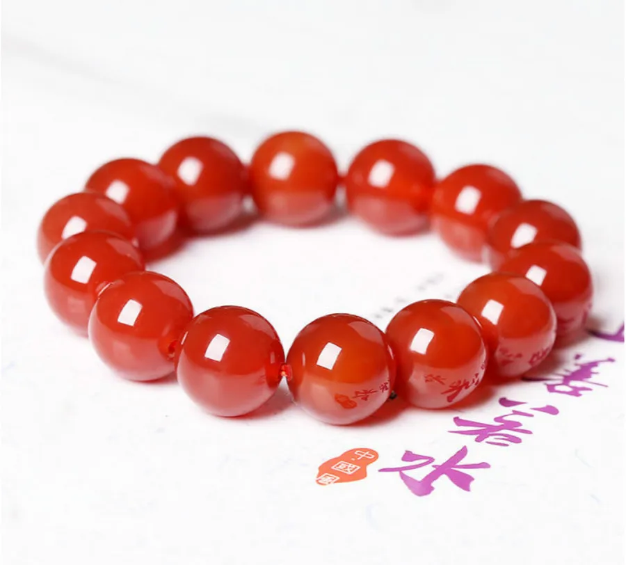 Charm Natural Stone Beads 6mm 8mm 10mm 12mm Red Agat Beaded Bracelet for Women Man Stretch Yoga Jewelry Best Friend Gift
