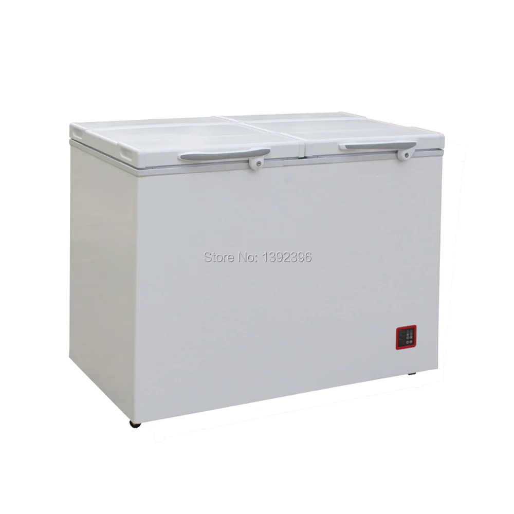 

212L new DC compressor freezer 12v refrigerator double temperature double control fridge double doors