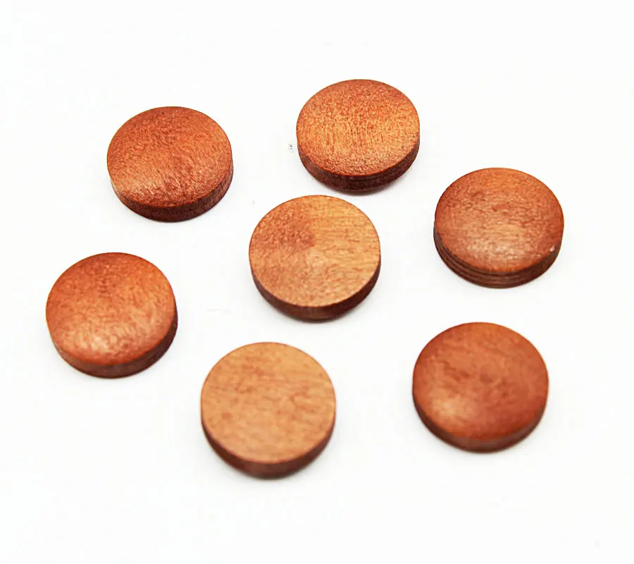 700pcs cherry rose wood color Flat Wood Cabochons . 12 mm . Hardwood Flat Back . Craft Projects