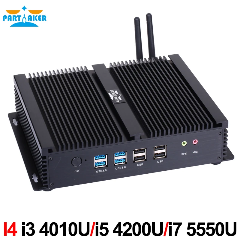 Imagem -02 - Partaker-mini pc Industrial i4 com com Hdmi Lan Cor Preta Intel i3 4005u 4010u i5 4200u i7 4500u Processador