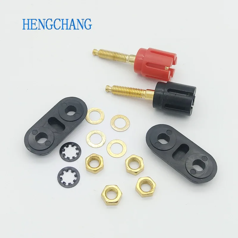 Dual Output 4Mm กล้วยปลั๊ก Binding Post สำหรับลำโพงเครื่องขยายเสียง1Pcs