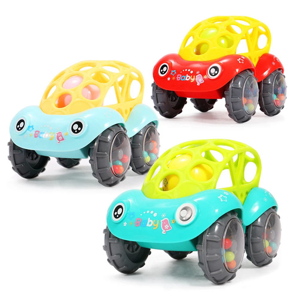 Baby Plastic Non-toxic Colorful Animals Hand Jingle Shaking Bell Car Rattles Toys Music Handbell for Kids Color Random B0986