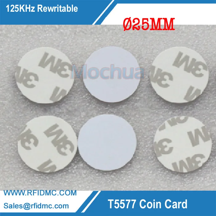 

125KHz T5577 Round Tag PVC with Self-adhesive Rewritable Adhesive Coin Cards For Copy Key