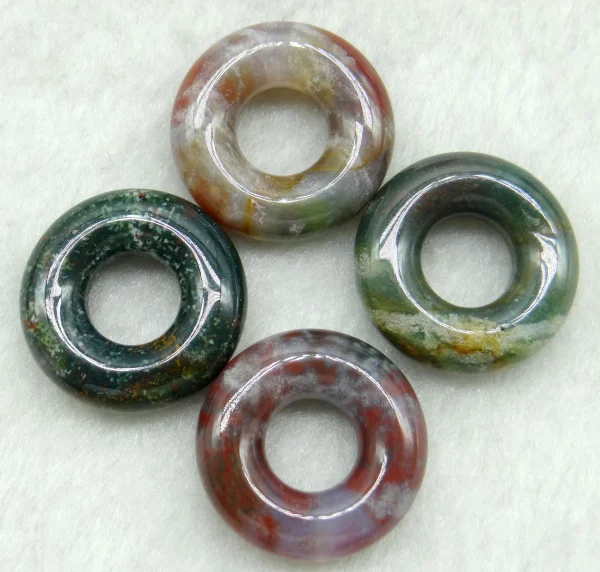 15mm Natural stone Quartz crystal tiger eye Opal Turquoises circle donut charms pendant for Diy jewelry making Necklace 12pcs