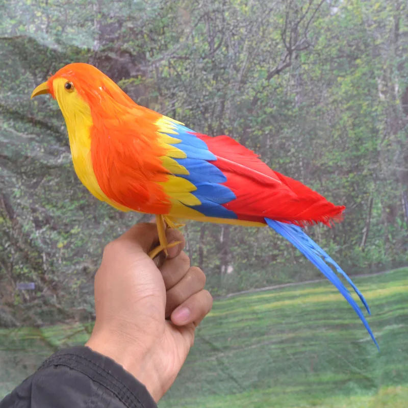 

25cm simulation Bird colourful feathers parrot toy model home,garden decoration filming prop gift h1077