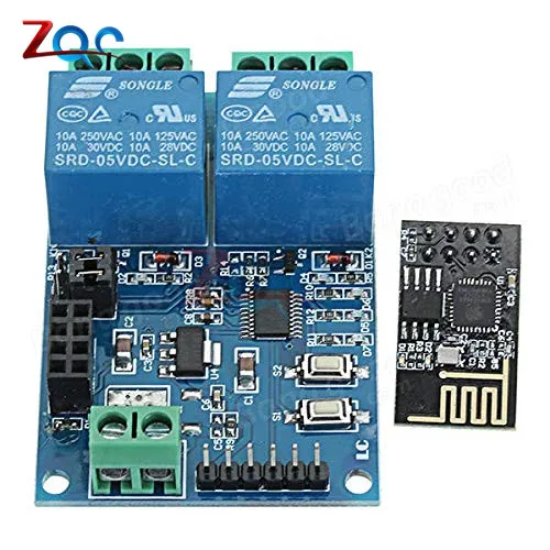 DC 5V ESP8266 ESP-01 2 Channel WiFi Relay Module 2-Channel Relay Module for IOT Smart Home Phone APP Controller