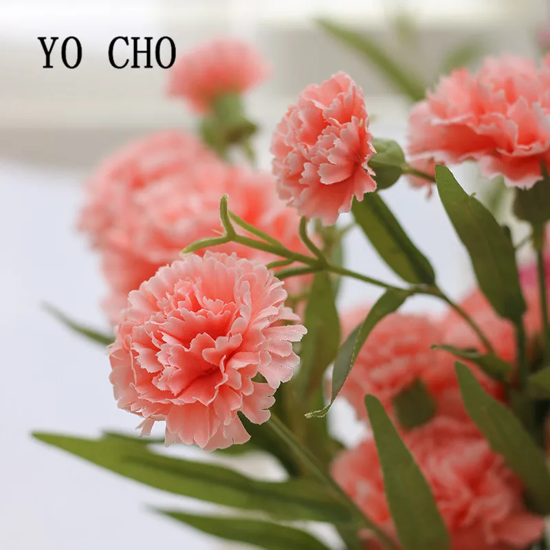 YO CHO Large Artificial Flower Bouquet Fake Flower Shrubs Silk Flowers Bouquet Simulation Greenery Indoor Outside  Wedding  Home