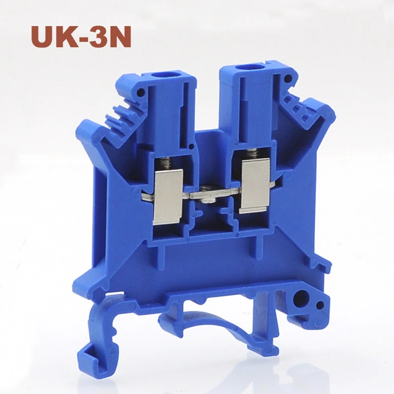 Blocos terminal de montagem de trilho, 20/100 peças bornier uk3n terminais do cabo do fio elétrico bloco morsemera conector 14awg