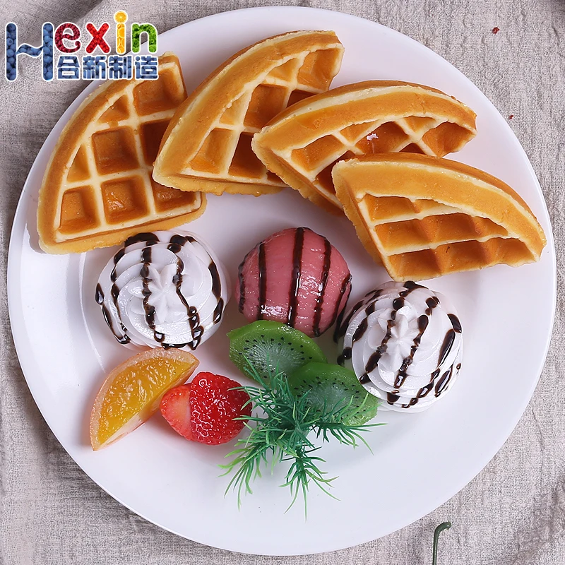 Koffie Winkel Decoratie Voedsel Model Wafel Ijs Rekwisieten; Simulatie Muffins Wafel Fruit Ijs Etalage Model