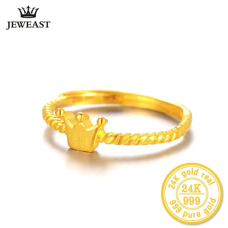 XXX BBB 24K Pure Gold Crown ShapeRing Female Gold 999Solid Ring Live Crown Gold Ring NEW wholesale unique hot selling lovely