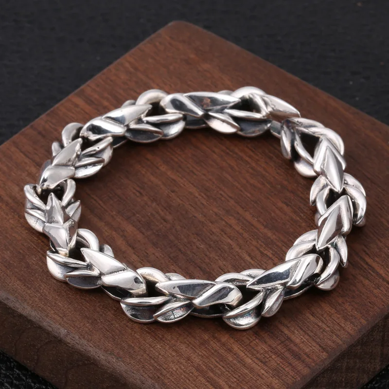 

BOCAI 100% S925 Silver Men and Women Bracelet Personality Punk Style Hip-Hop Trend Blood Star Mary Eagle Claw Chain