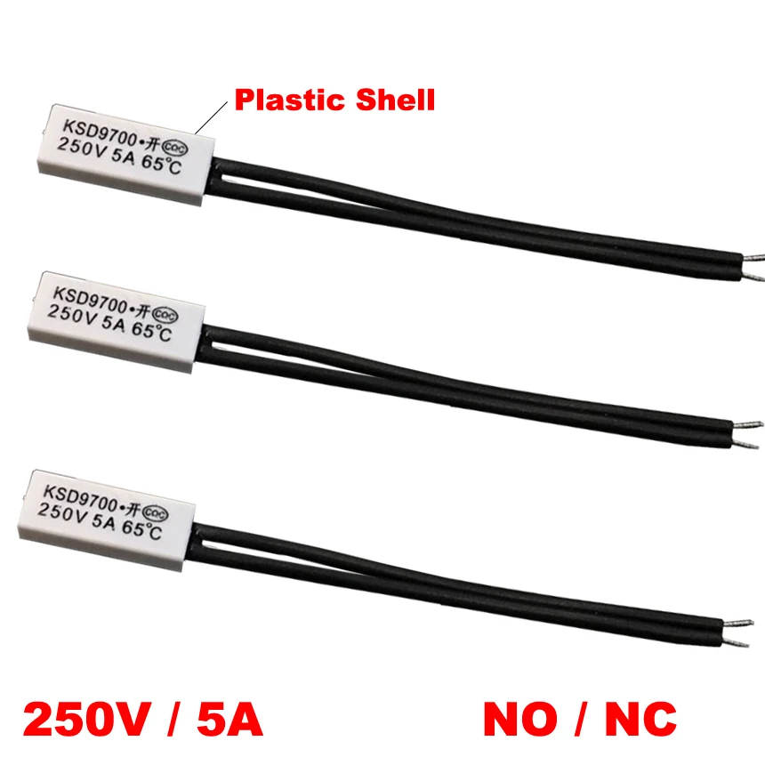 15 20 25 gradi Celsius KSD9700 250V 5A Normale Aperto Chiuso NO NC Plastica Termostato di Protezione Termica di Controllo della Temperatura interruttore
