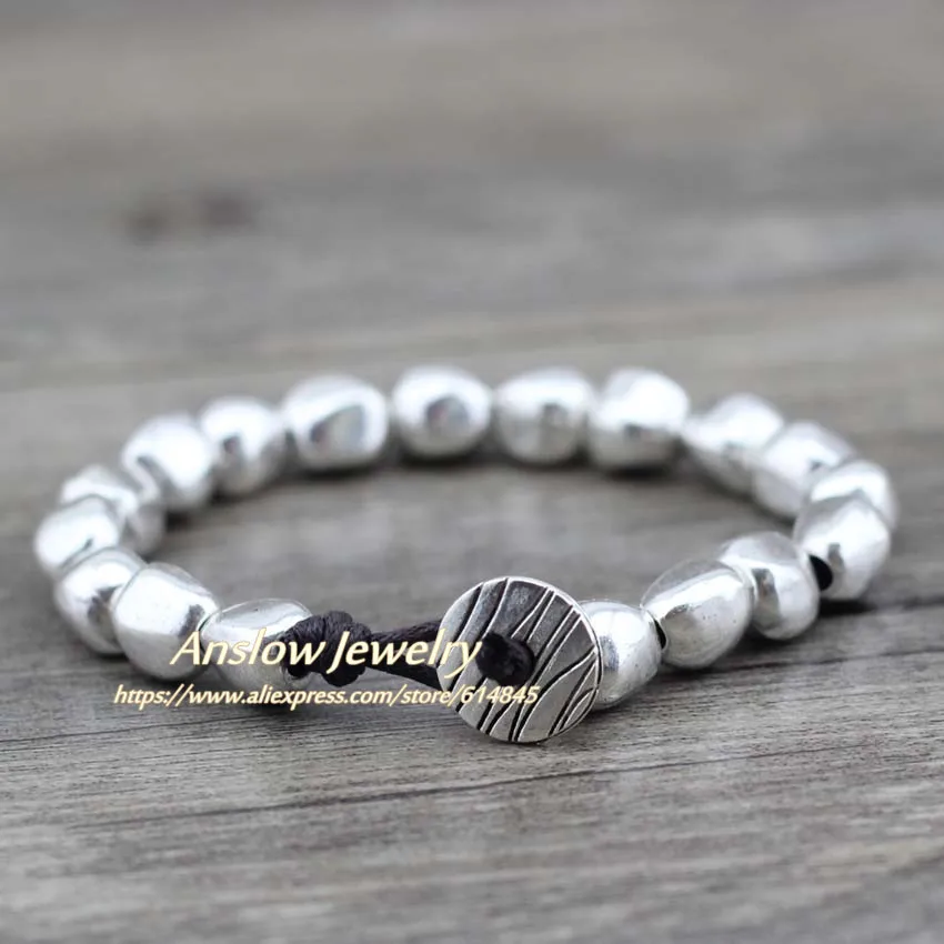 Anslow Sale New Design Handmade DIY Zinc Alloy Beads Unique Silver Plated Friendship Wrap Bracelets Birthday Day Gift LOW0497LB