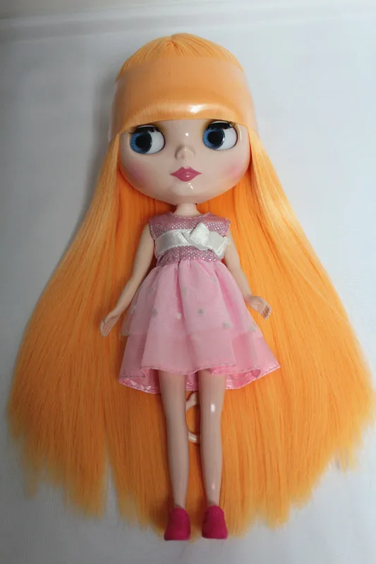 Blyth doll Nude doll 30cm ordinary body pumpkin orange Liuhai straight hair doll dolls for makeup can replace the body