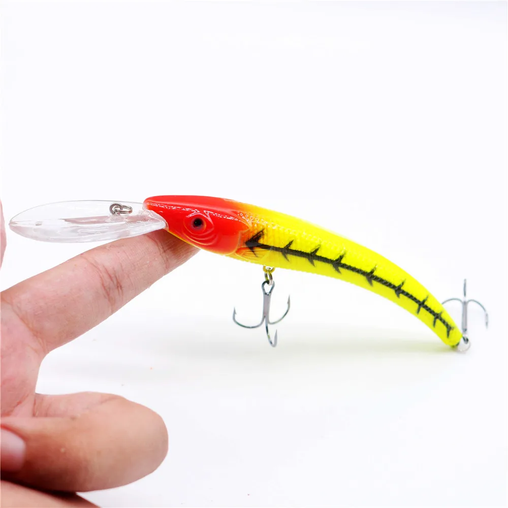 1pcs 15.5cm 14.8g Bend Minnow Fishing Lure Hard Bait Aritificial Wobblers Fishing Tackle Big Crankbait Plastic Lure 10 Colors