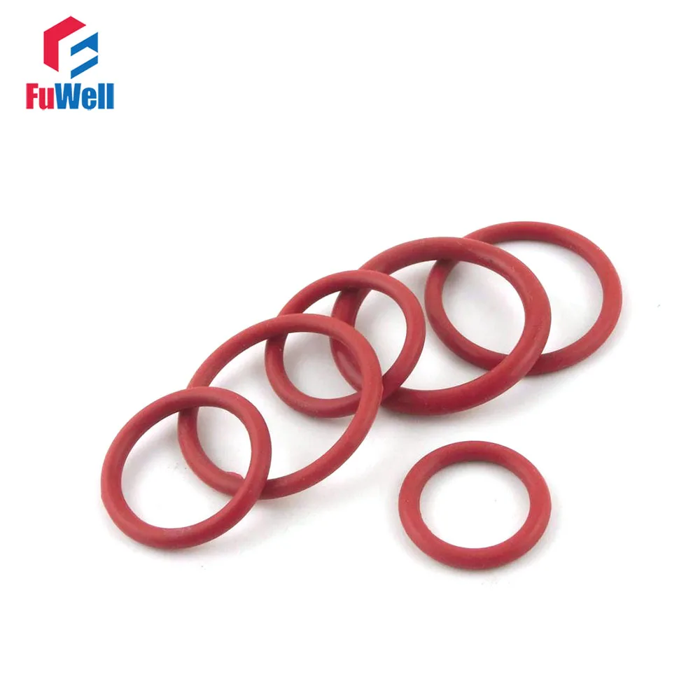 

200pcs 2.4mm Thickness Silicon Rubber O-ring Sealing 7/8/9/10/11/12/13/14/15/16mm OD Red Heat Resistance O Ring Seals Gaskets