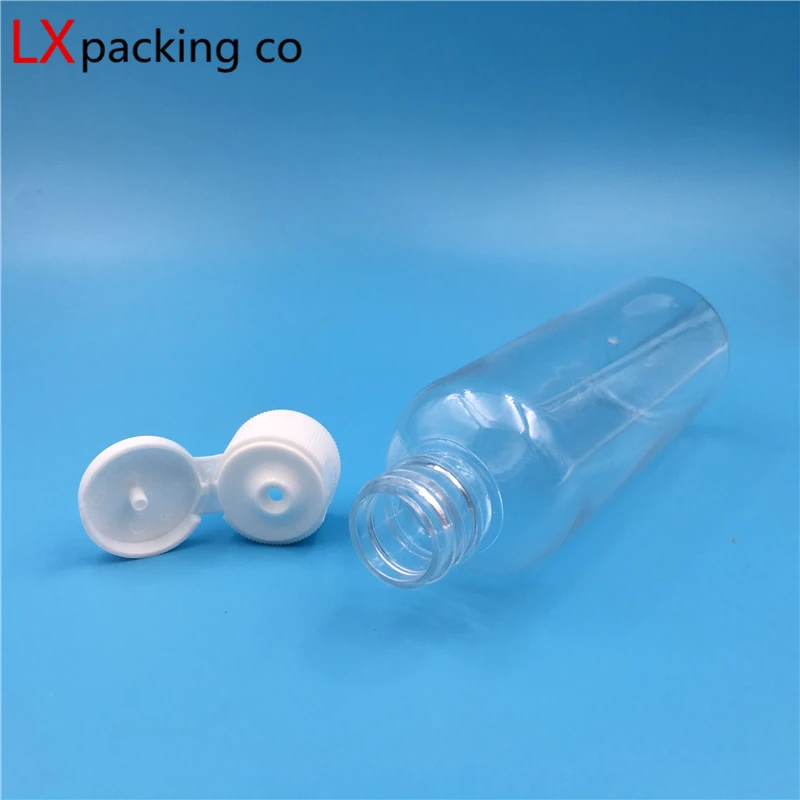 

50 60 100 150 ml Empty Transparent Plastic Pack clamshell water Bottle Crystal Clear Flip Top Cap Packaging mini Containers