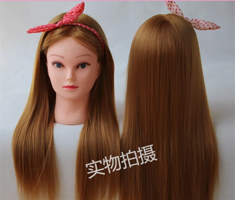 Free Shipping Mannequin Maniqui 90% High Temperature Hair Fiber Training Female Mannequin Head With Hair Wig Clamp