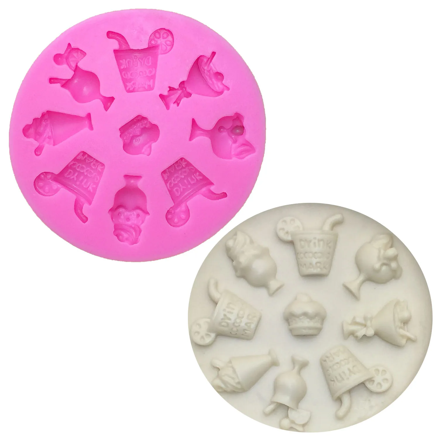 M0430 Mini drinks chocolate Party cake decorating tools DIY baking fondant silicone mold