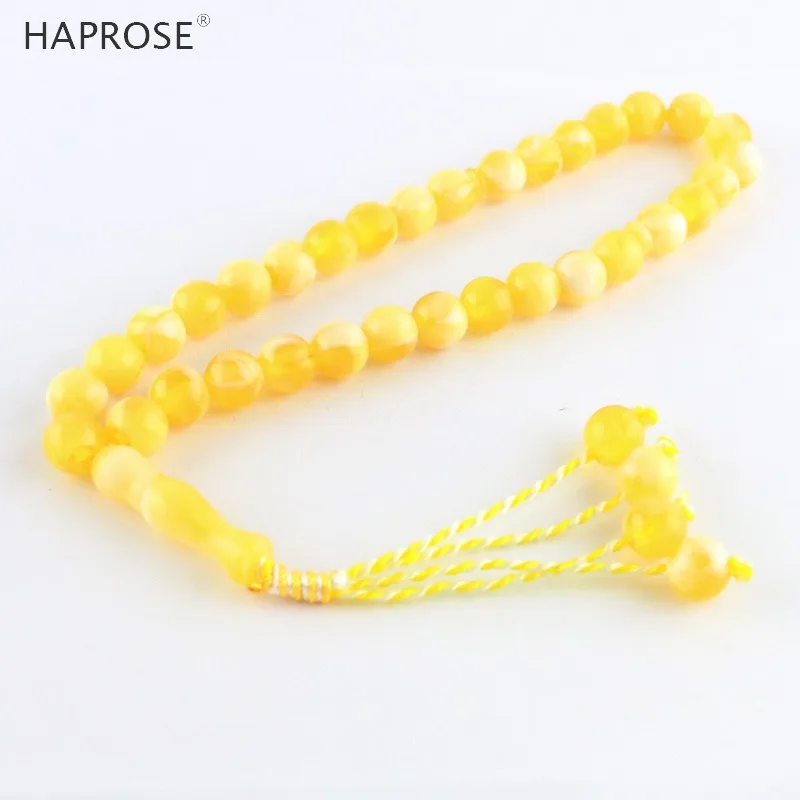 New Golden Bracelet Allah Beads Leisure Hand Bracelet 33 Beads Islam Muslim Allah Sculpting Text Beads 12mm tasbih Tassel Gifts