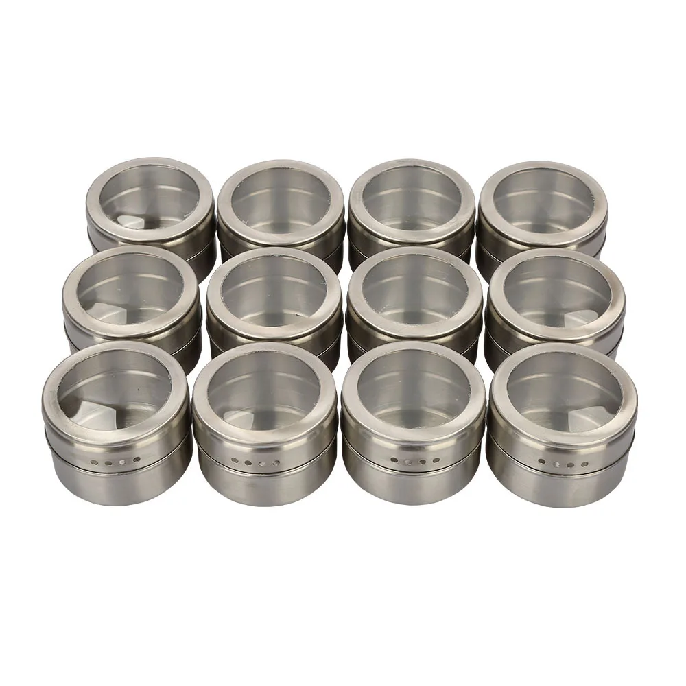 Magnetic MultiPurpose Spice Storage Tins Stainless Steel Spice Jar Set With Magnetic on Refrigerator Seasoning Sprays 1PC