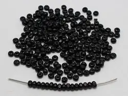 1000 Black 4mm Round Wood Seed Beads~Wooden Beads