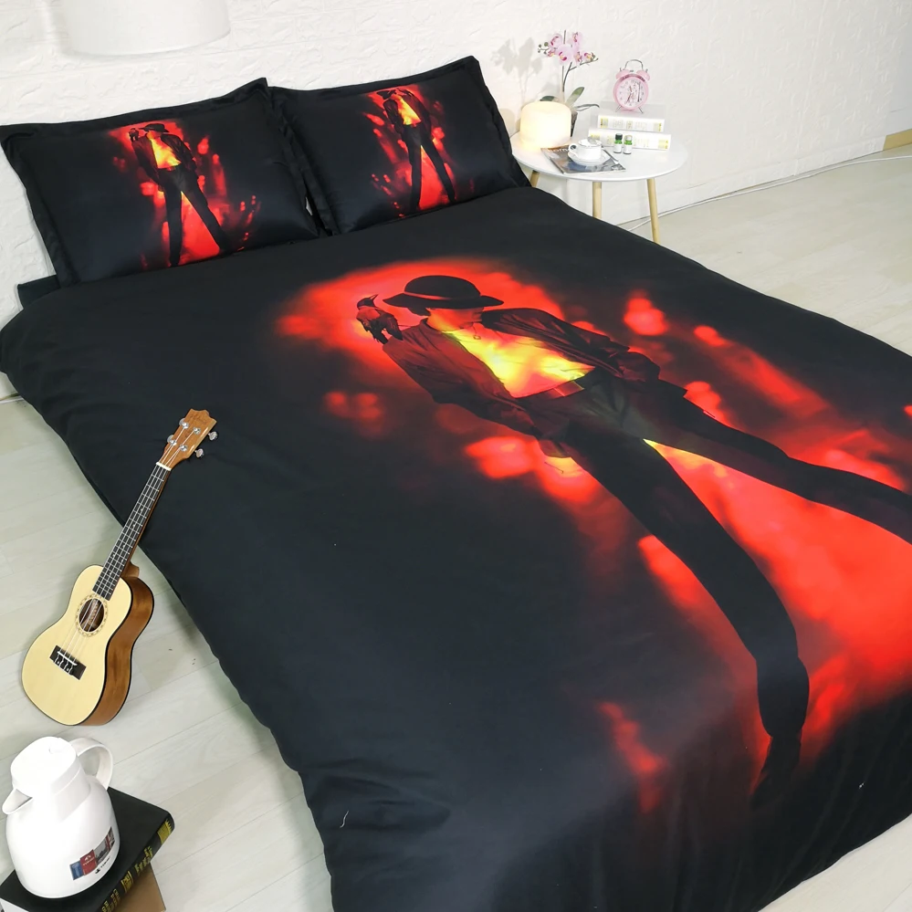 4 PCS PER SET Michael Jackson with Raven 3d bedding set