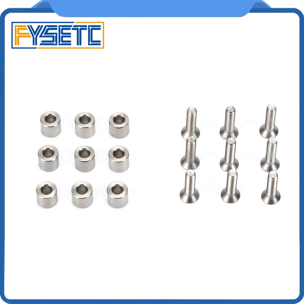 1Set /9pcs 6x6x3mm Aluminum Spacer With 9pcs M3 Screws And Wrench As Gift For Prusa MK3 Heated Bed 6x6x3t Spacer