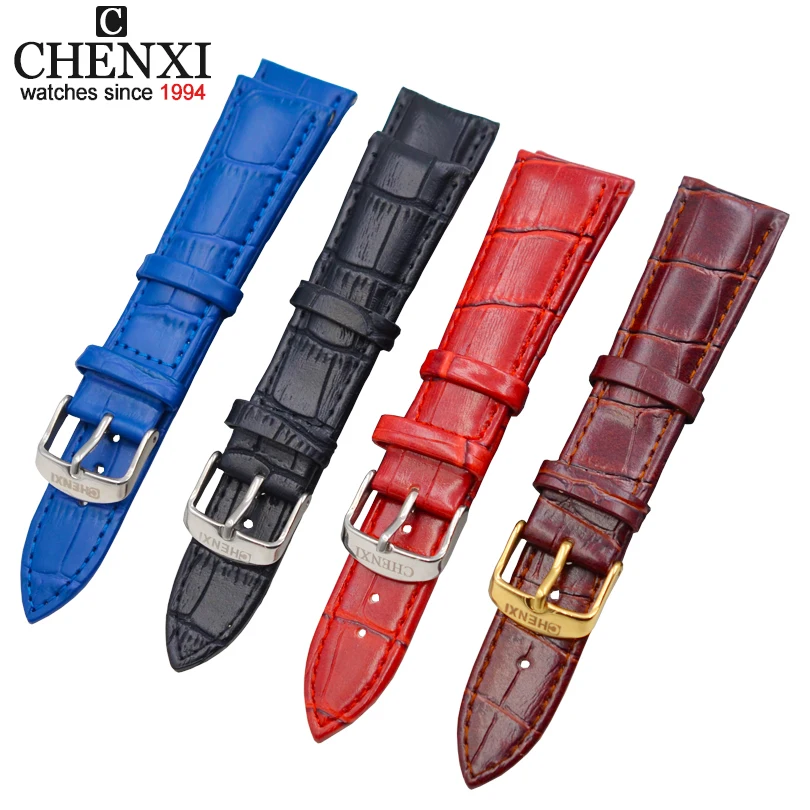 CHENXI Watch Bracelet Belt Black/Brown/Red/Blue Watchbands Leather Strap Watch Band 20mm 22mm 24mm Watch Accessories Wristband