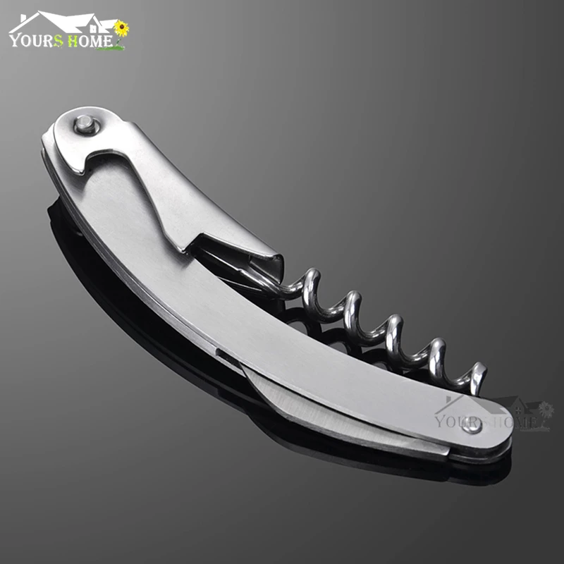 

1 Piece Wine Beer Bottle Opener Corkscrew Professional Double Hinge Waiter Wine Bottle Beer Cap Opener Barware