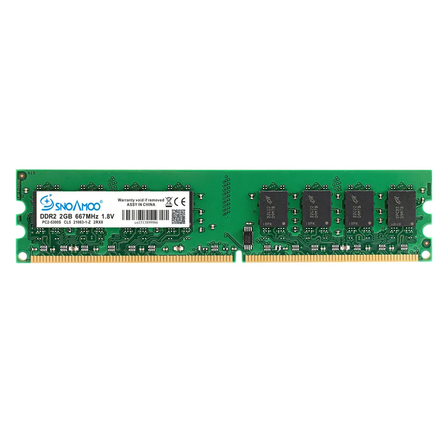 SNOAMOO Desktop PC RAMs DDR2 1GB RAM 800MHz PC2-6400S 240-Pin 1.8V 667MHz 2GB DIMM For I Compatible Computer Memory Warranty