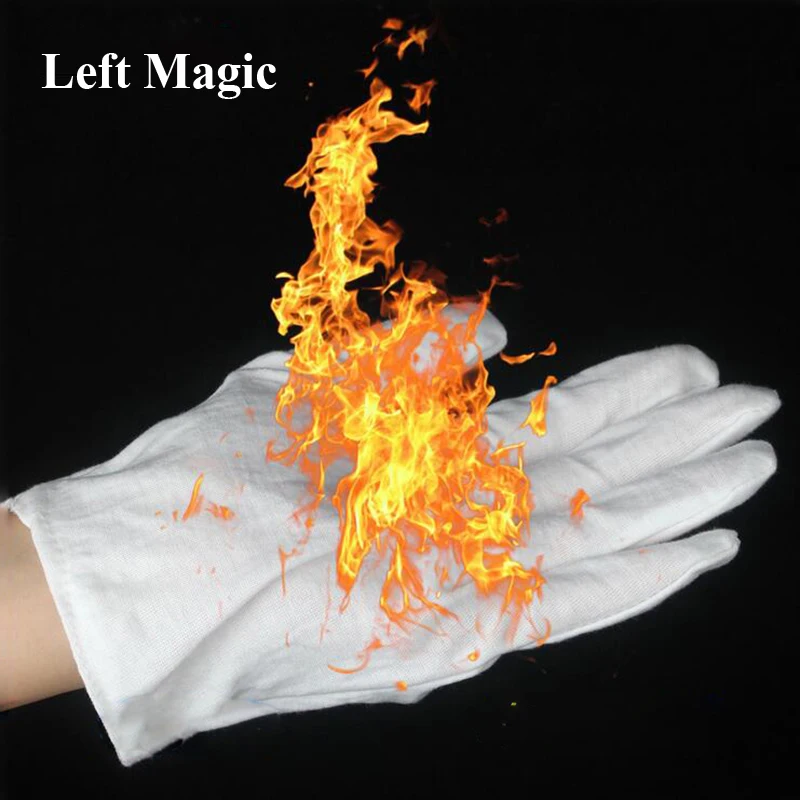 4 Pcs/Pair Magic Fire Gloves Magic Tricks Burning Gloves Fire Gloves Empty-Handed On Fire Gloves For Magicians Stage Magic