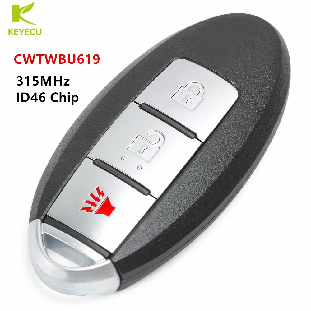 

KEYECU Replacement Smart Remote key Fob 3 Button 315MHz ID46 Chip for 2005-2008 Infiniti FX35 FX45 CWTWBU619