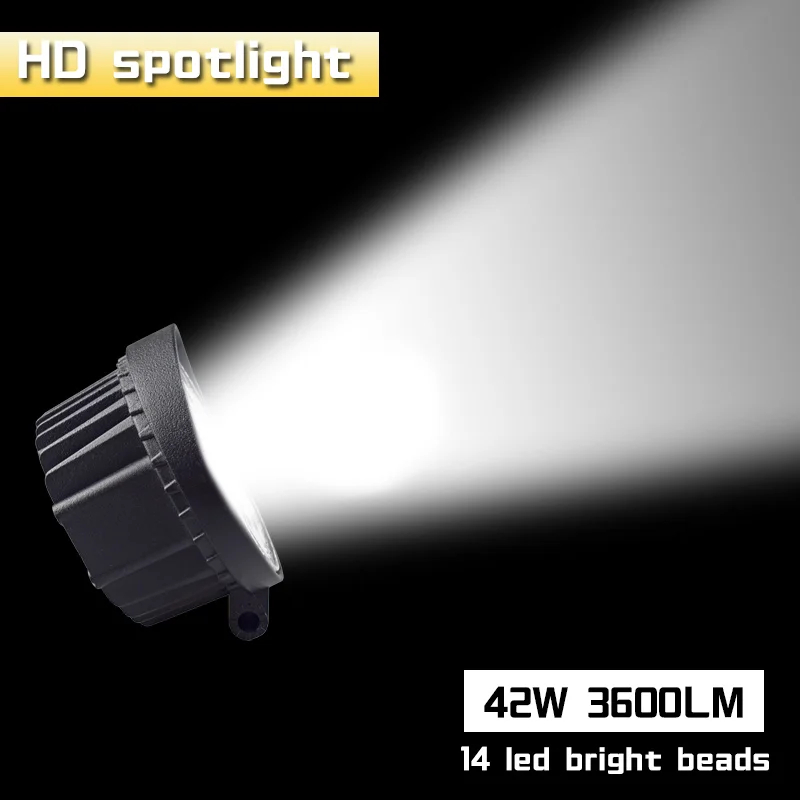 LED Work Light Bar 42W 4.4inch Car Light Bright Beam Spotlight Led Light for Car Offroad 4x4 ATV SUV Motorcycle Tractor Boat