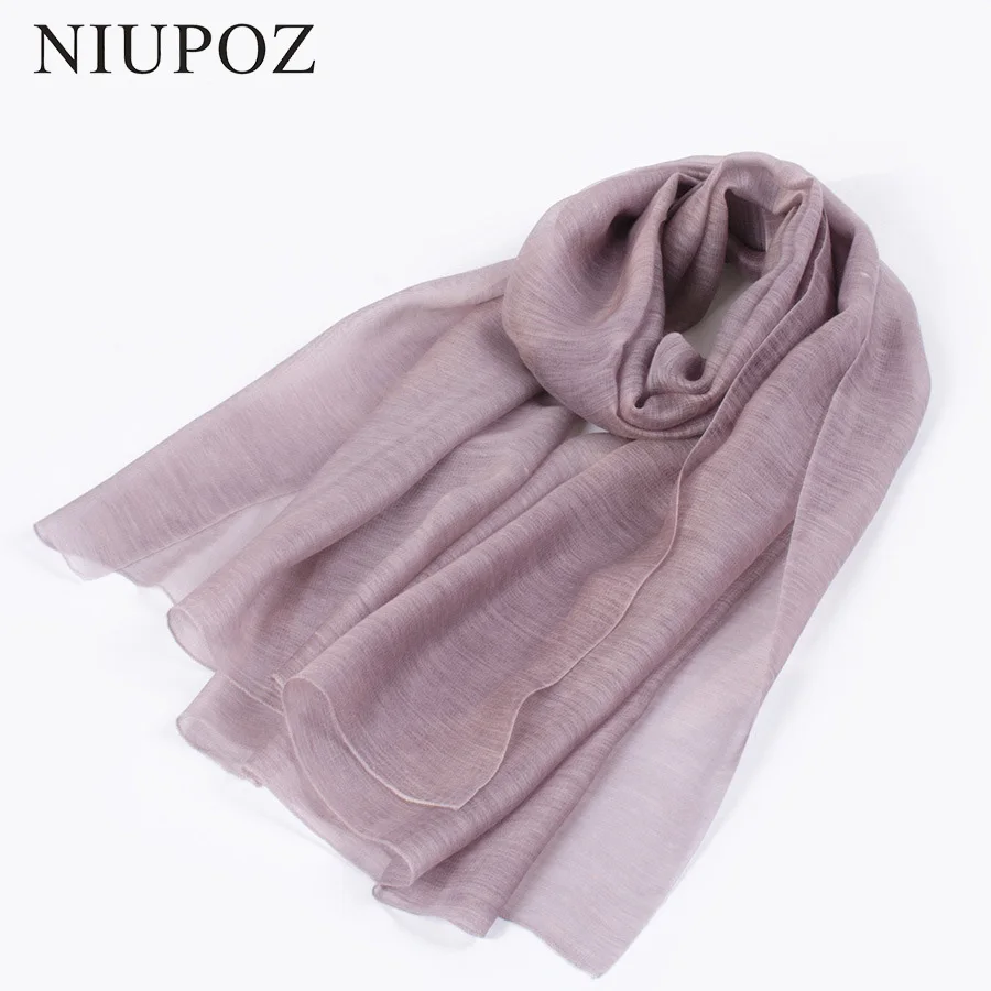 New Design Luxury Brand Solid 30% Silk 70% Wool Scarf Especially Women Foulard Elegant Shawl Long Wrap High Quality M208