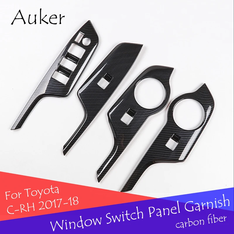 

Car Window Switch Panel Adjust Cover Trim Stickers Strips Garnish Decoration Styling For 2017 2018 Toyota C-HR CHR IZOA