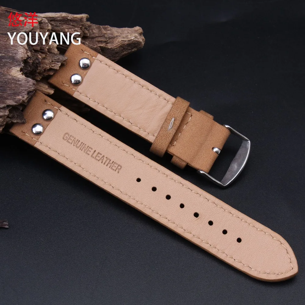 Genuine Leather for H-a-m-i-l-t-o-n watchbands men's watchband straps  20mm 22mm with Pin buckle