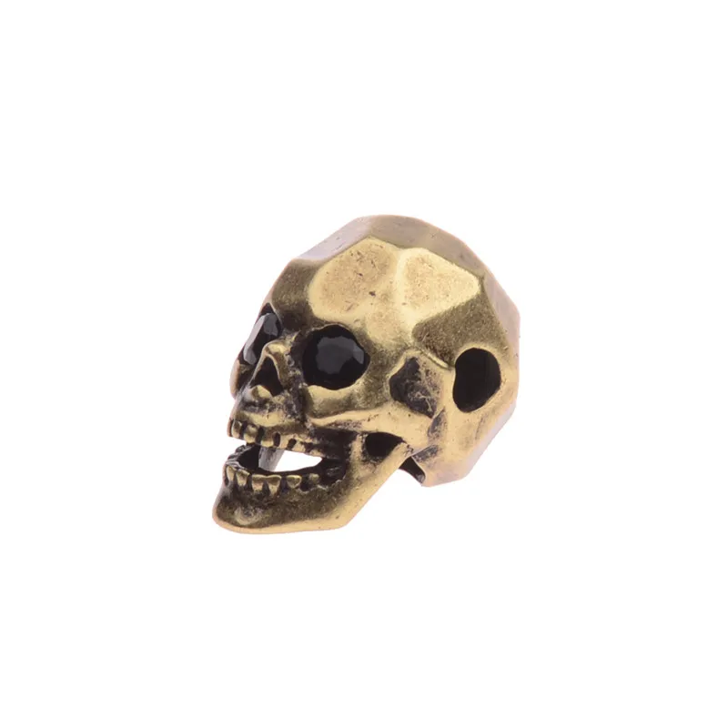DOUWEI 2018 New Micro Pave Black Zircon Skull DIY Beads For CZ Jewelry Making Metal Copper Beads For Men Bracelet