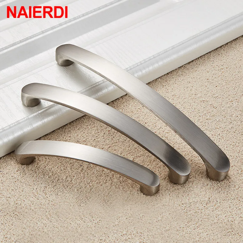 NAIERDI Cabinet Handles Knobs Aluminum Alloy Door Kitchen Knobs Brushed Cabinet Pulls Drawer Modern Furniture Handle Hardware