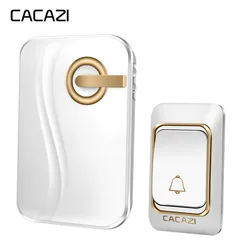 CACAZI Wireless Doorbell DC Battery-operated 200M Remote Waterproof 4 Volumes 36 Rings Intelligent Door Chime Cordless Doorbell